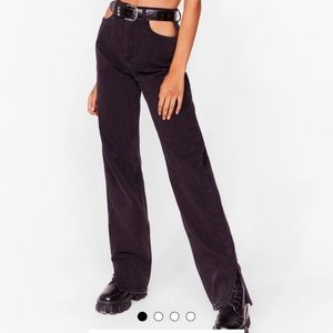 Nasty gal cut out split hem jeans